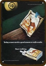1972 CAMEL CIGARETTES & Billiards Pool Vntg-Look DECORATIVE REPLICA METAL SIGN