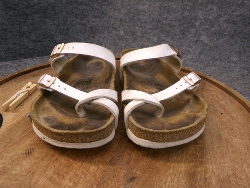 Birkenstock Women's Mayari White Birko-Flor Toe Loop Sandals Size 38 US 7 Reg. - Picture 2 of 10