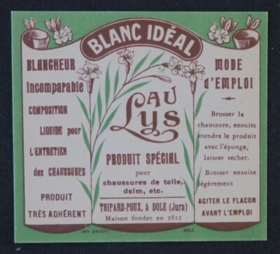 Antique WHITE IDZAL AU LYS Tripard Louse DOLE JURA Tag Yarn Dye