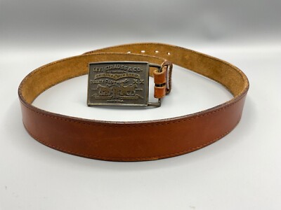 Levi Strauss Co Brown Leather Belt Original Riveted Workwear Size 36 