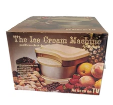 Ronco The Ice Cream Machine Cones Sundaes Cakes Cordless Electric NEW 1974