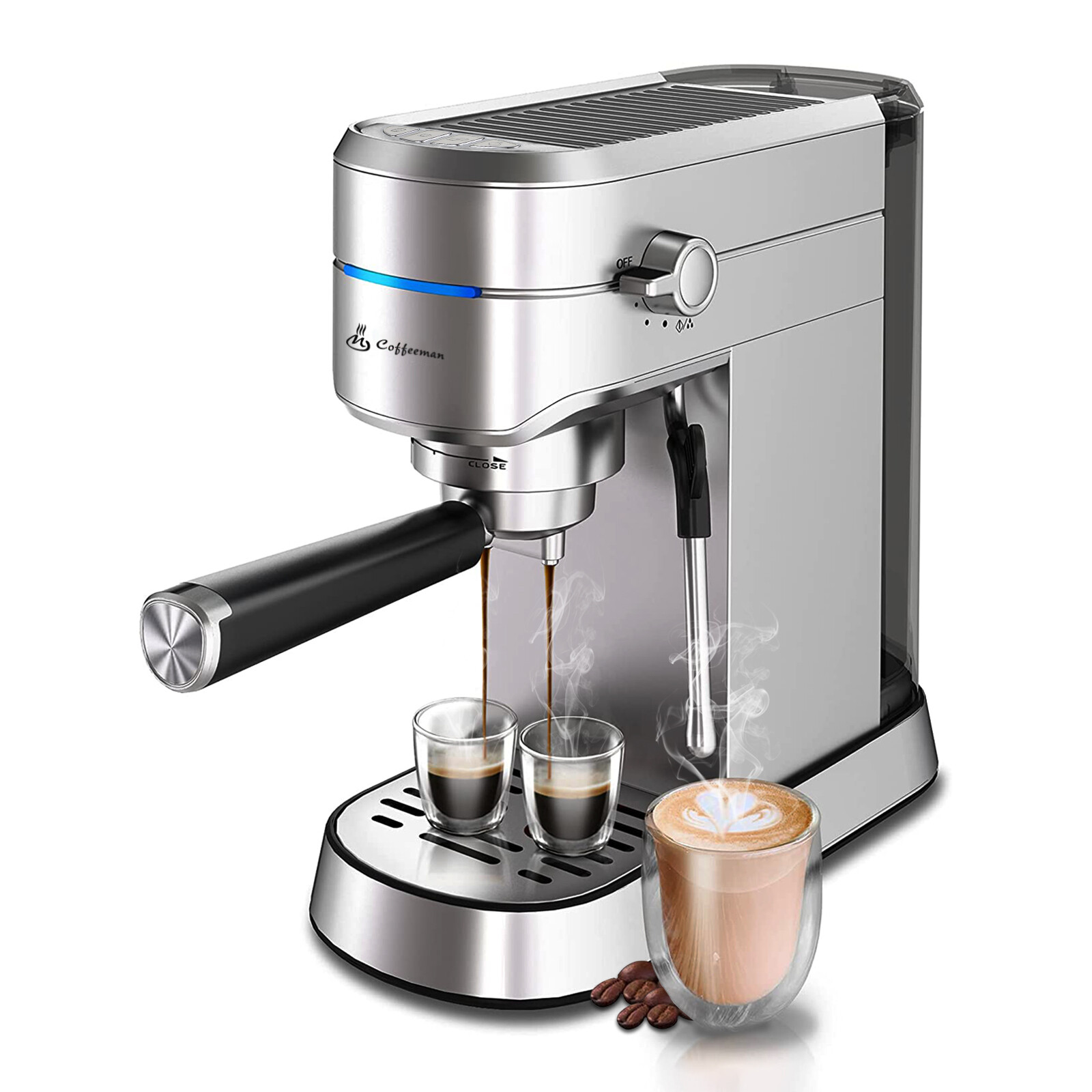 Espresso Coffee Machine Automatic Coffee Maker Capsule Electric Coffee Grinder