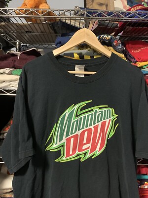 Vintage Y2k Mountain Dew Promo T Shirt Men xl Black | eBay