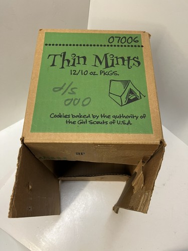 Vintage Girl Scout Cookies Thin Mints Case Cardboard Box Only - Picture 12 of 14
