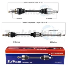 SurTrack Pair Set of 2 Front AAR CV Axle Shafts For Mazda 3 2.0l 4L Automatic