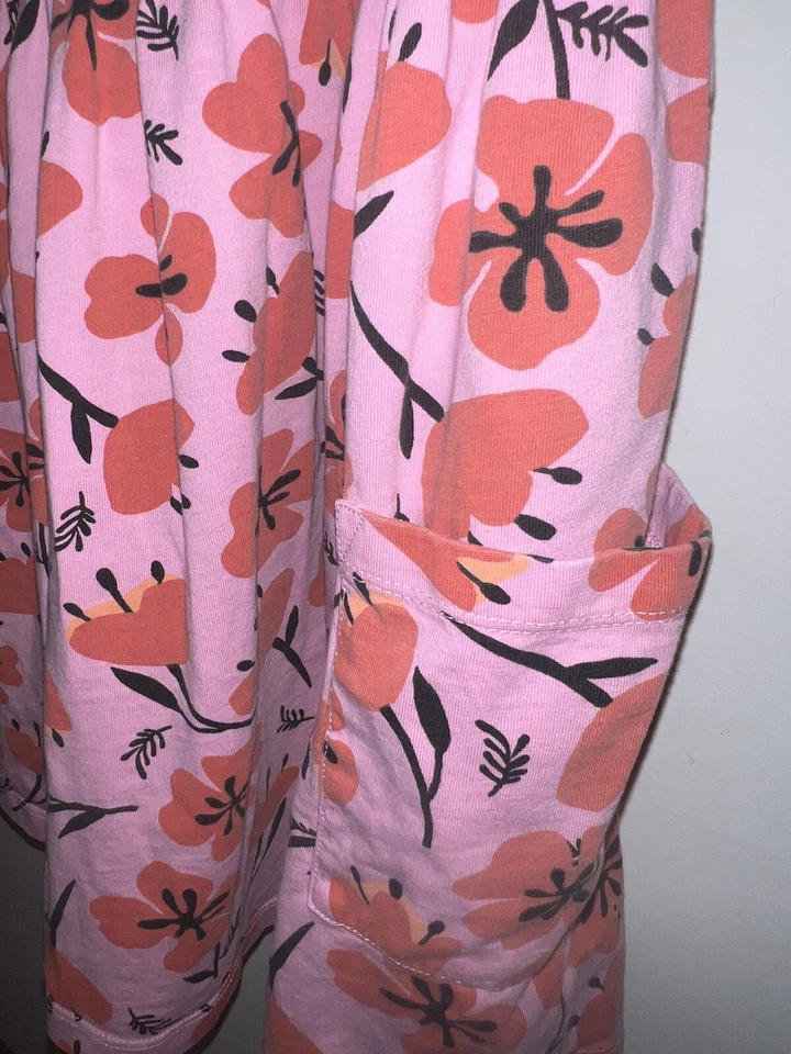 Vestido rosa floral Hanna Andersson Mixie 130 7-8 (Q) - Imagem 4 de 4