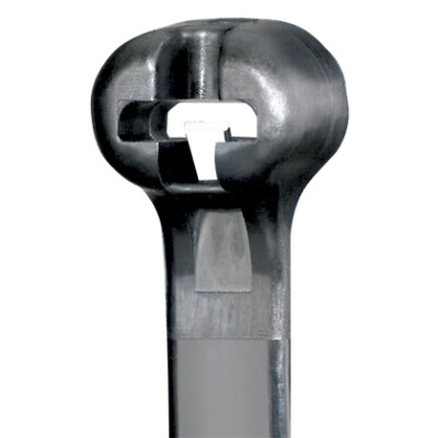 Panduit 12'' 50lb Black UV Weather Resistant Dome-Top Barb Ty Cable Ties 1000/bag