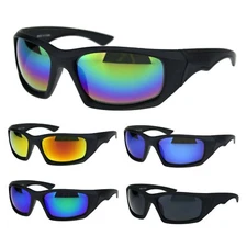 Mens Aerodynamic Robotic Futurism Black Plastic Sport Sunglasses