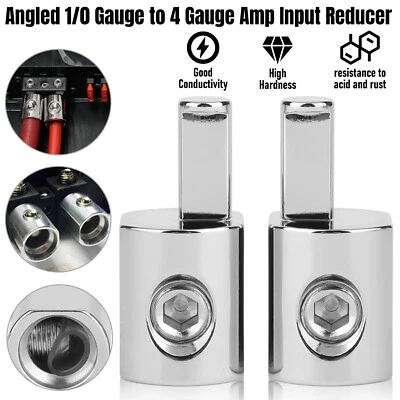 EEEKIT 2PCS Amp Car Audio Amplifier Power and Ground 1/0 Gauge to 4 Gauge Input Reducer