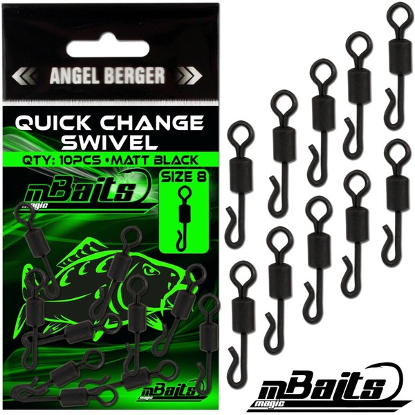 Magic Baits Bait Quick Change Swivel Schnellwechsel Wirbel Carp Swivels Karpf...-image