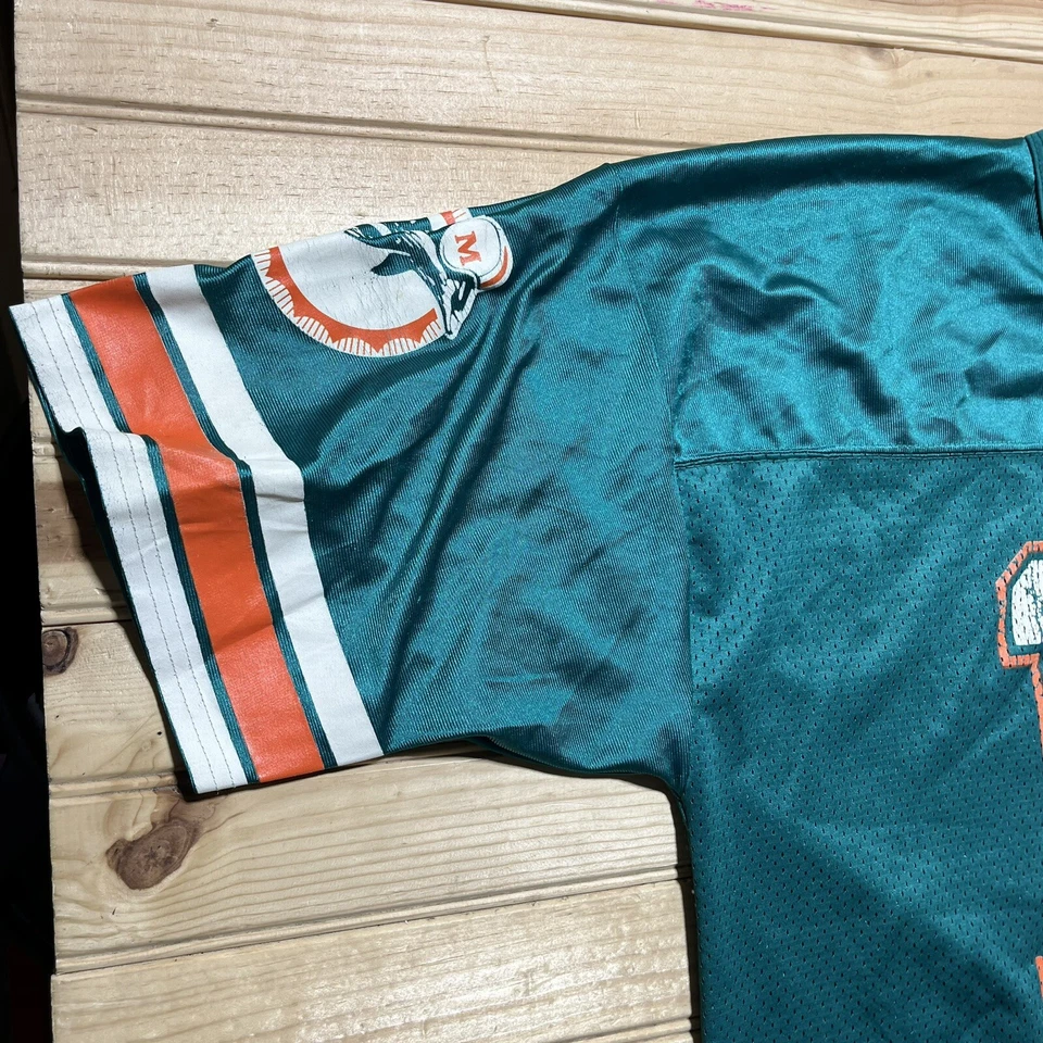 Camiseta de fútbol americano vintage de los Miami Dolphins Dan Marino de la NFL talla XL hecha en logotipo de EE. UU. Foto 3 de 4