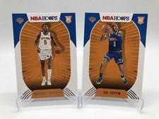 2020-21 PANINI HOOPS IMMANUEL QUICKLEY & OBI TOPPIN ROOKIE 2 CARD LOT NY KNICKS