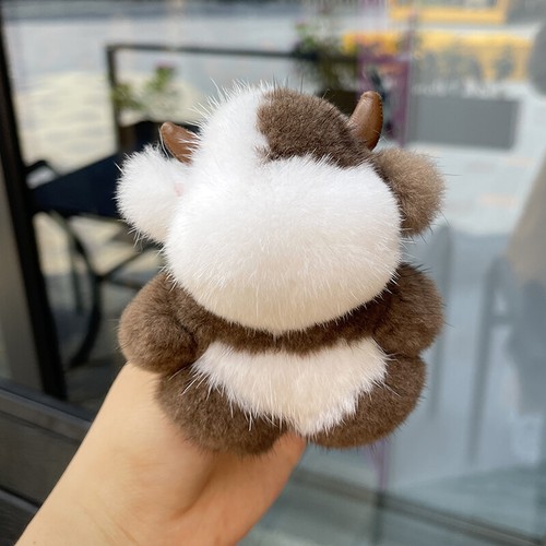 Adorable Llavero de Piel de Visón Real Vaca Pompompom Bolso de Pelota de Piel Dije Coche Teléfono Colgante Regalo - Imagen 11 de 11