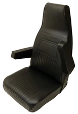 HIGHBACK BLACK VINYL DRIVERS TRUCK SEAT,STEPVAN,GRUMMAN,UTILIMASTER