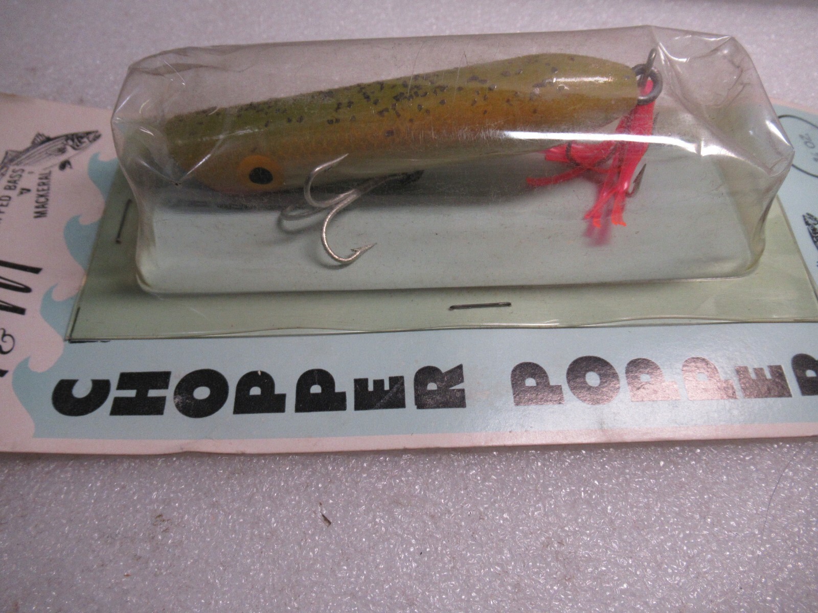 VINTAGE SALTWATER FISHING LURES M & M CHOPPER POPPERS WOODEN ORIGINAL STRIPERS - Image 7