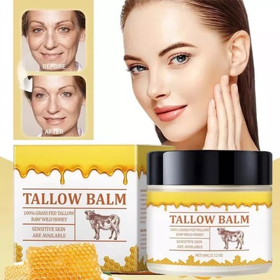 Beef Tallow and Honey Balm for Skin Tallow Face Moisturizer Natural Organic Tall