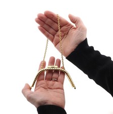 Vintage 4.5" Czech Gold Tone Floral clutch Bag Purse Frame