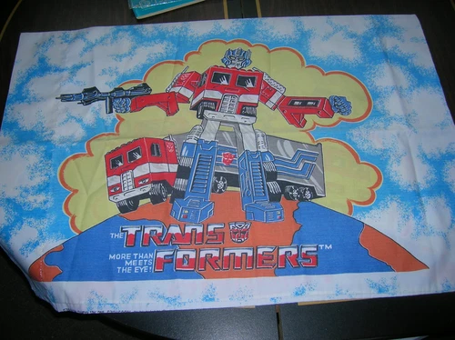1984 Vintage One (1) hasbro Transformers Pillow Case Optimus Prime