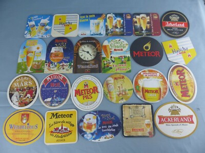 Lot of 24 Different METEOR Beer Beer Mats Bierviltje Bierdeckel E45