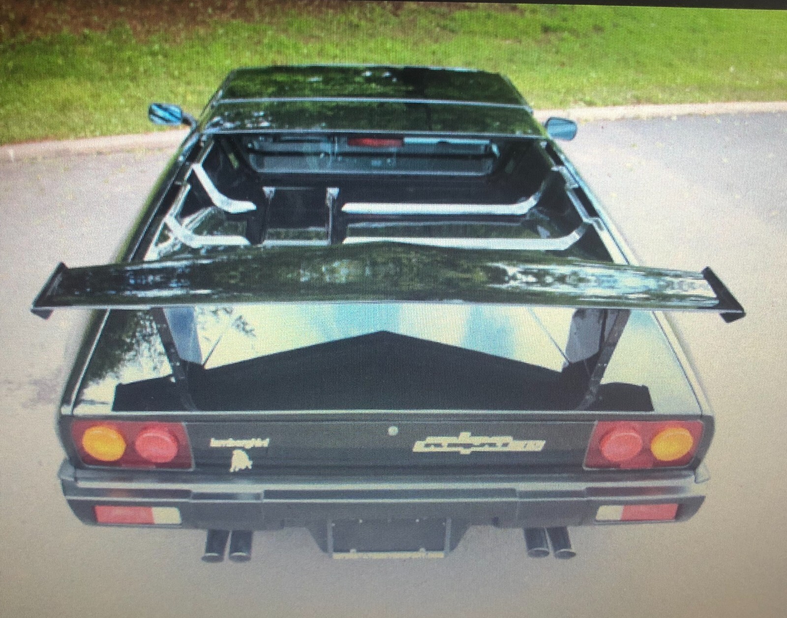 Top Wing 9pc Spoiler W/ Mounting Bracket & Cover For Lamborghini Jalpa 1982-1988