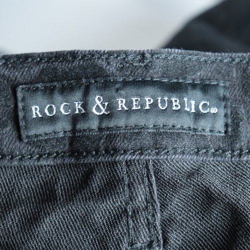 Rock & Republic Women's Kashmiere Twill Velvet Jeans - Size 12M - Black Leopard - Picture 2 of 13