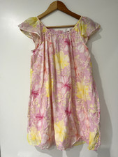 LoveShackFancy Floral Silk Blend Mini Dress Pink Size Girls 12Y