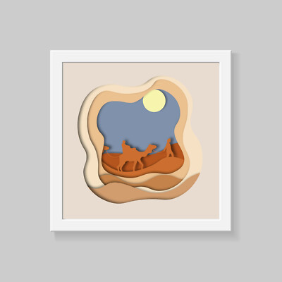 Wüste Wandbild, Wüste 3D Effekt Druck Poster, Sahara Thema Wanddruck