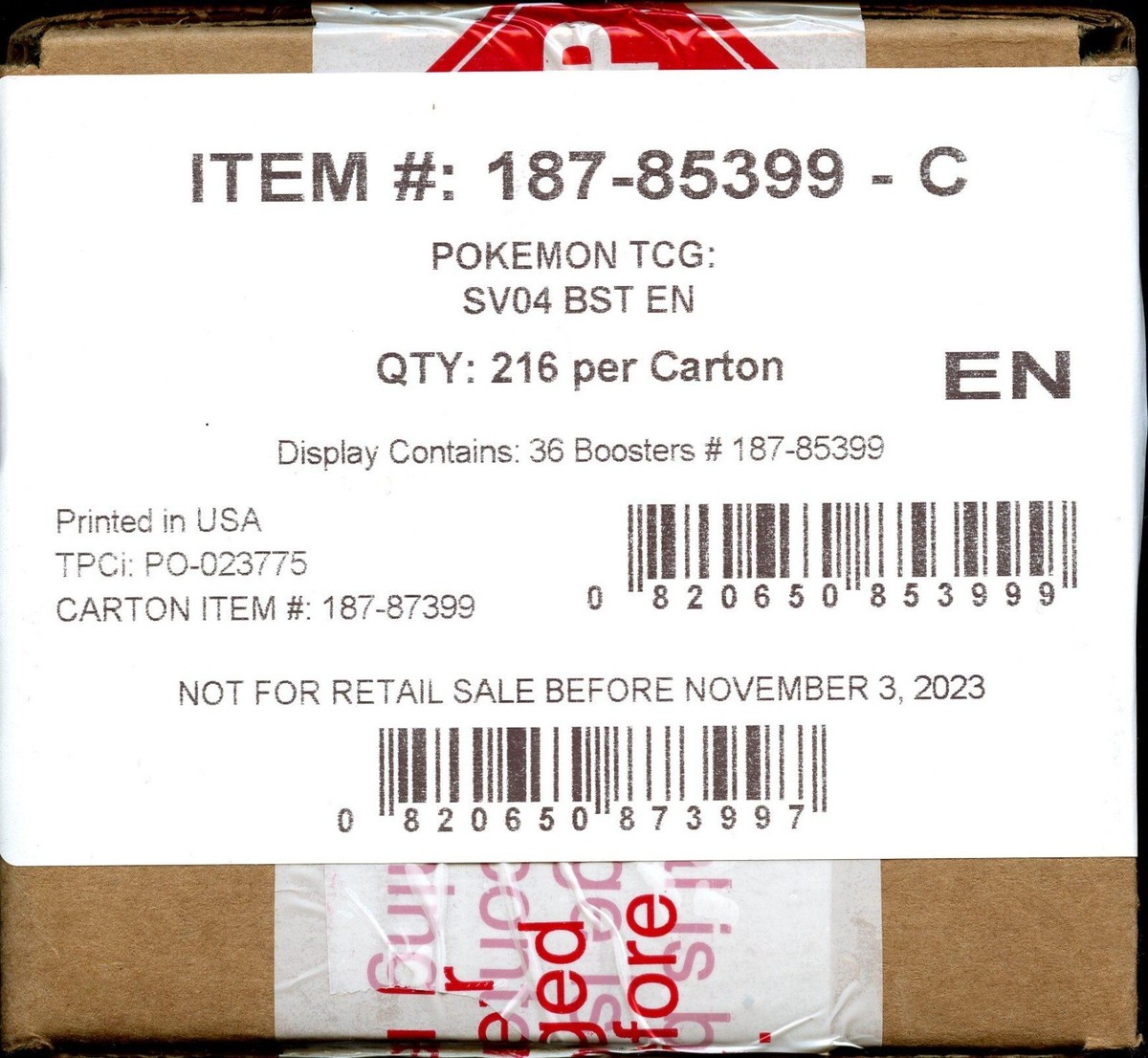 6x SV Paradox Rift SEALED Booster Box (CASE of AUTHENTIC Pokemon