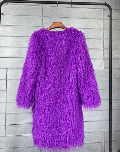 Abrigo largo de piel sintética peludo para mujer Chaqueta cálida de invierno Cárdigan mullido Prendas exteriores - Imagen 14 de 38