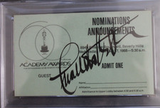 Charlton Heston (d.2008) Signed 1988 Academy Awards Nominees Announce Ticket PSA