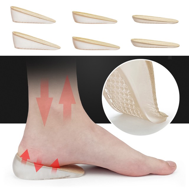 Silicone Heel Lift Insert Shoe Pad Height Increase Invisible Cushion