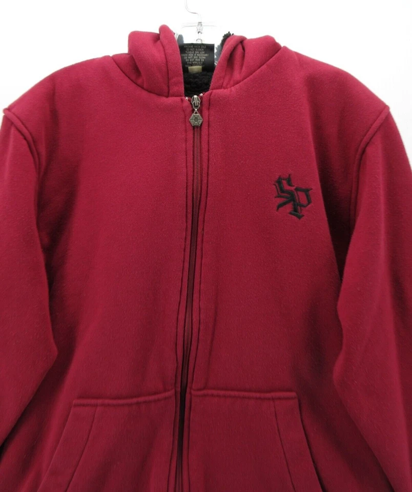 ВИНТАЖНЫЙ Southpole толстовка с капюшоном мальчиков XL красный фигурист хип-хоп флис с подкладкой Y2K - Изображение 2 из 4