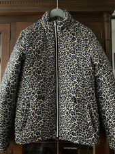 Tokyo Laundry Blue Leopard Print Puffer Jacket Uk Size 8