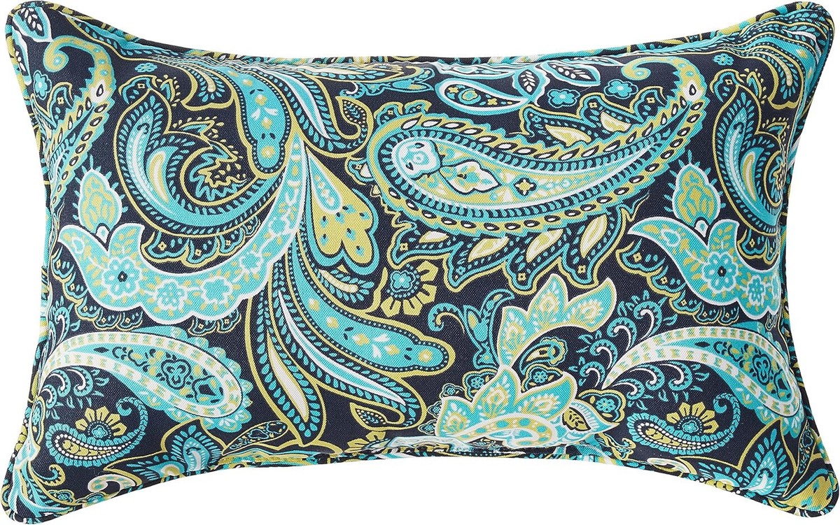 Navy Blue And Navy And Turquoise Outdoor Pillows Pillow Perfect - Main Image