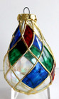 Lot of 5 Multi-colored Plastic Swirled W/Gold Trim Ornaments — photo 4
