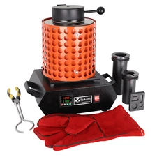 Upgraded Electric Metal Melting Furnace Kit w/ 3KG Crucible+Casting Ingot Mold