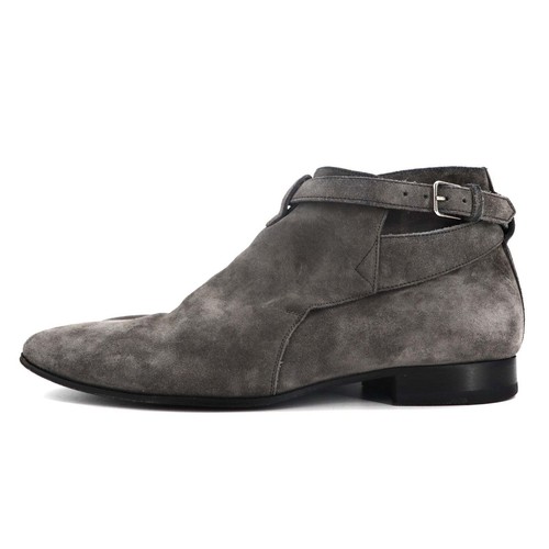 SAINT LAURENT PARIS Wildleder Jodhpur Stiefel US7,5 Grau 379762