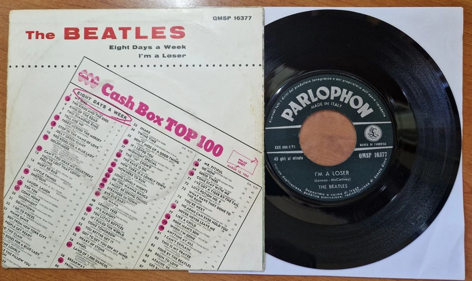 45 BEATLES EIGHT DAYS A WEEK - ANNO 1964  Label VERDE S - QMSP 16377 -  NO BIEM - Image 2 of 2