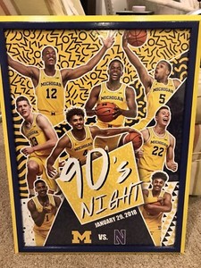 Framed 2017-18 MICHIGAN BASKETBALL Poster feat Wagner, Poole, Livers, Duncan
