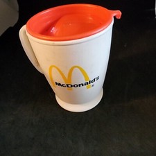 McDonald's Vintage Coffee Travel Mug Cup Plastic Whirley Industries Made In USA