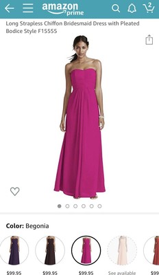 long strapless chiffon dress and pleated bodice