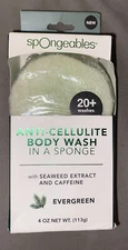 Spongeables Anti-Cellulite Body Wash in a Sponge Fresh Aloe Seaweed Caffeine 1ct