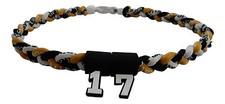 PICK YOUR NUMBER KID Gold White Black Braided Tornado Necklace Baseball Softball