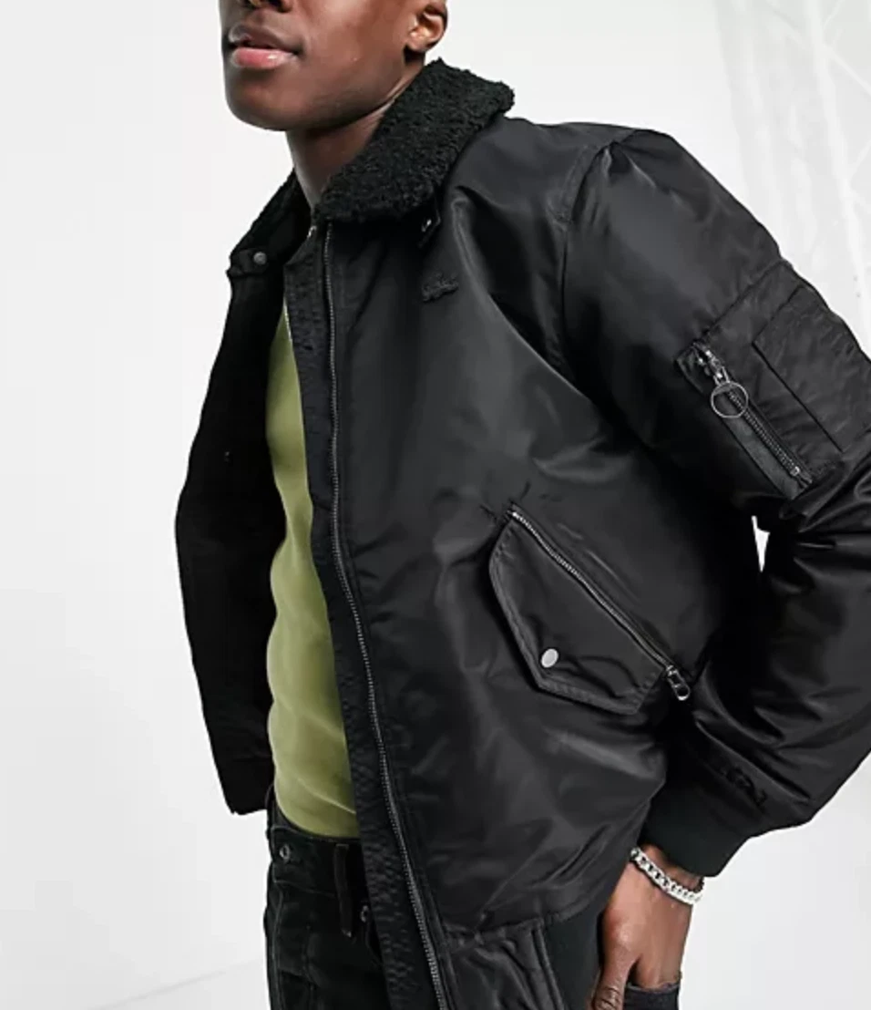Bomber jacket sherpa collar clearance