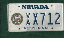 X712 NEVADA  Army Veteran, American Licence Plate 12"x6"