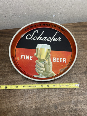 Vintage 1940's Schaefer Fine Beer '' Oldest Lager Beer Brewers In The US''~ 12''