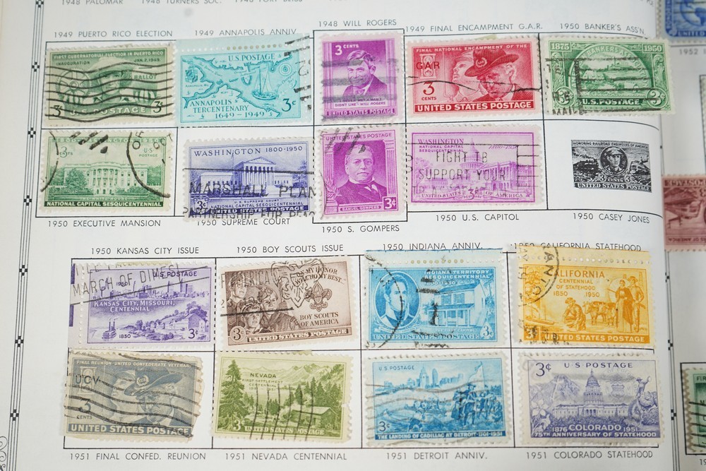 US & WORLDWIDE 1860s-1950s COLLECTION OF 2,750+ STAMPS MINT & USED IN ALBUM