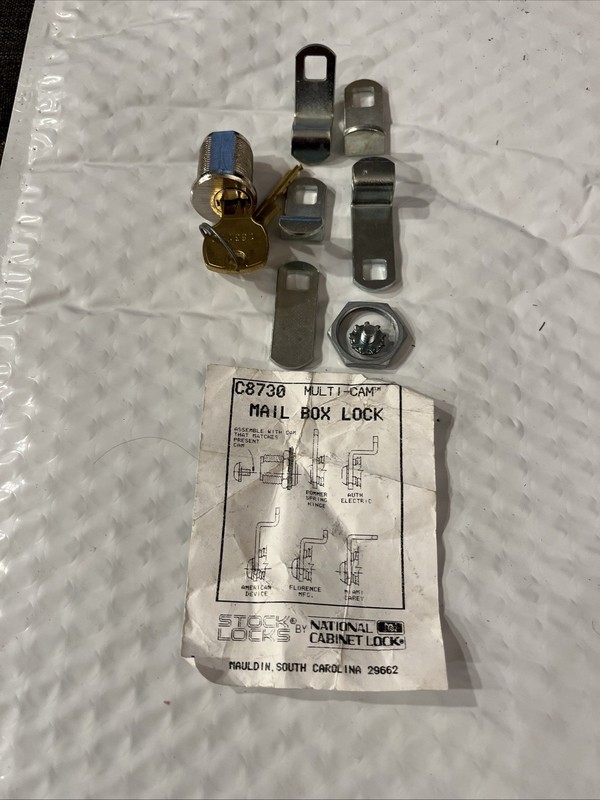 National C8730 Mailbox Lock Multi Cam Universal Indoor Use Locksmith Landlord 