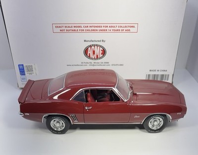 ACME 1/18 Scale 1969 CHEVY CAMARO COPO  PROFESSIONAL CUSTOM RED INTERIOR 1 Of 2 