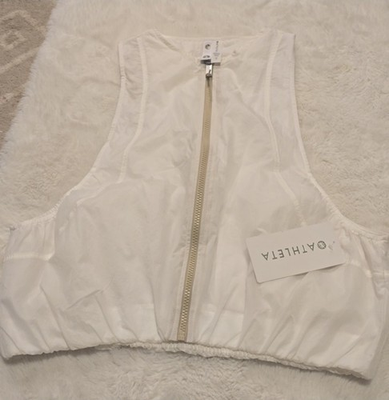 #ad #ad Athleta Power Serve Jacket White XS Recycled Water Repellent Wind Resistant Zip $40.00